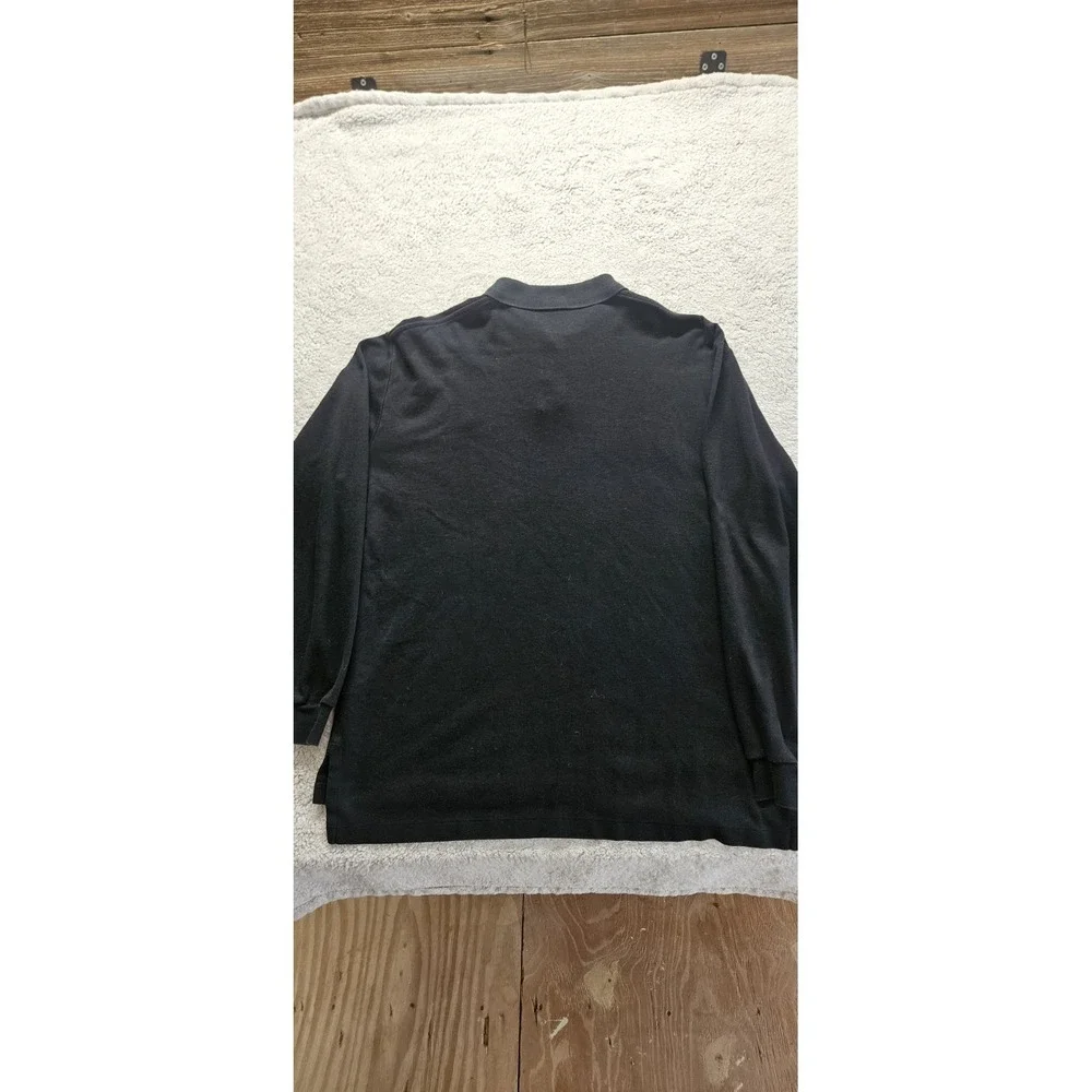 Polo Ralph Lauren Large Polo Shirt Black 100% Cotton Long Sleeve Collared .‎